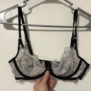 Victoria's Secret Black and White Lace Bra